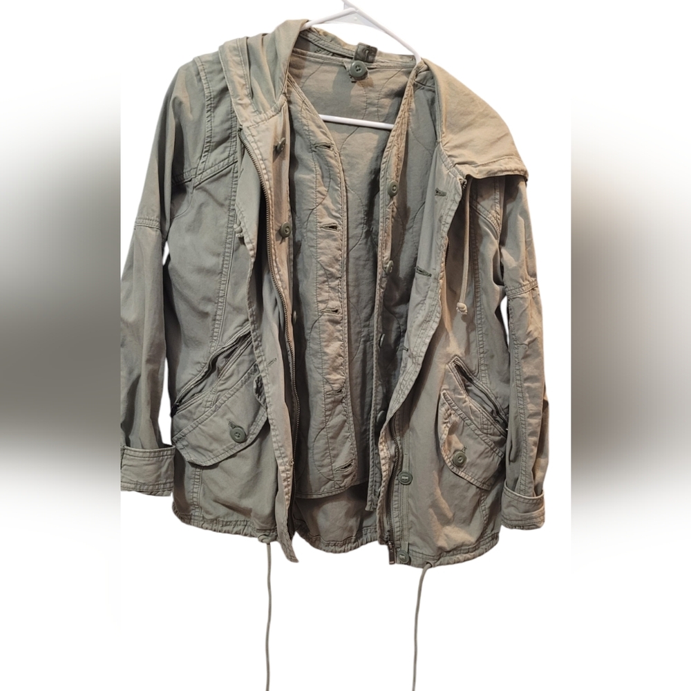 Light green  jacket with vest. American Eagle. Smal but bigger can fit Size 8-10